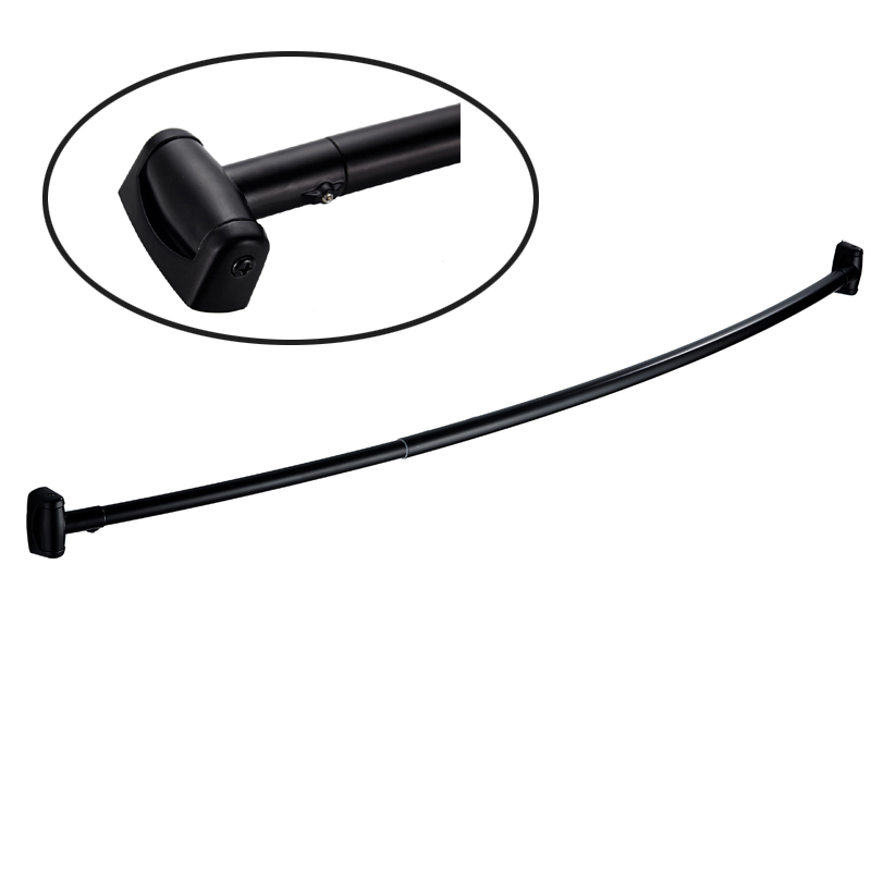 Matte color stainless steel 55''-79''(140-200cm)35''-63''(90-160cm)extensible curved shower rod