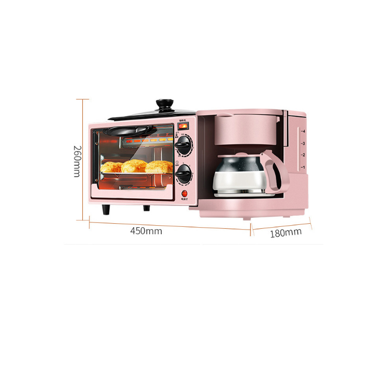 Automatic Multifunction Breakfast Maker 3 in 1 cooking Sandwich Maker With Drip Coffee bread