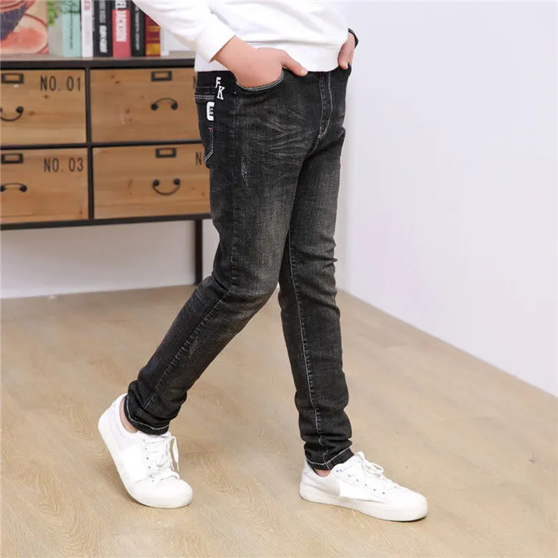 4-13 Years Children Fashion Clothes Classic Denim Clothing Long Trousers Baby Boy Casual Bowboy Kids Boys Jeans Pants