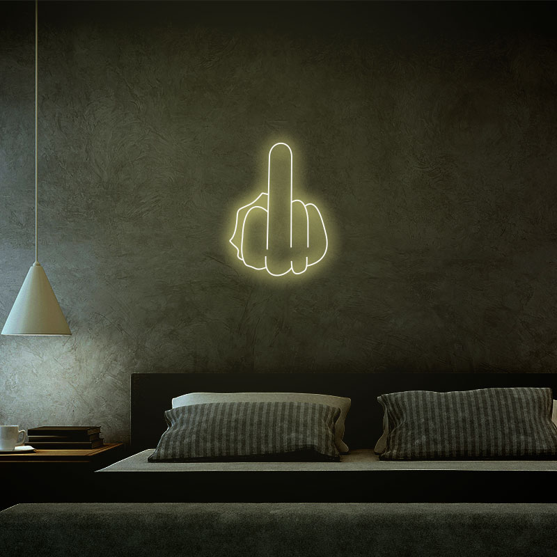 "Middle Finger" Led Neon Light Sign Custom Neon Sign Room Decor. Shop Logo Wall Art RGB Led Strip Light Dekor