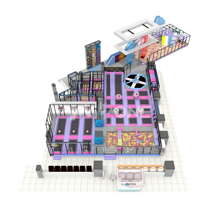 Professional Trampoline Park Customized Theme jungle gym adventure park equipment