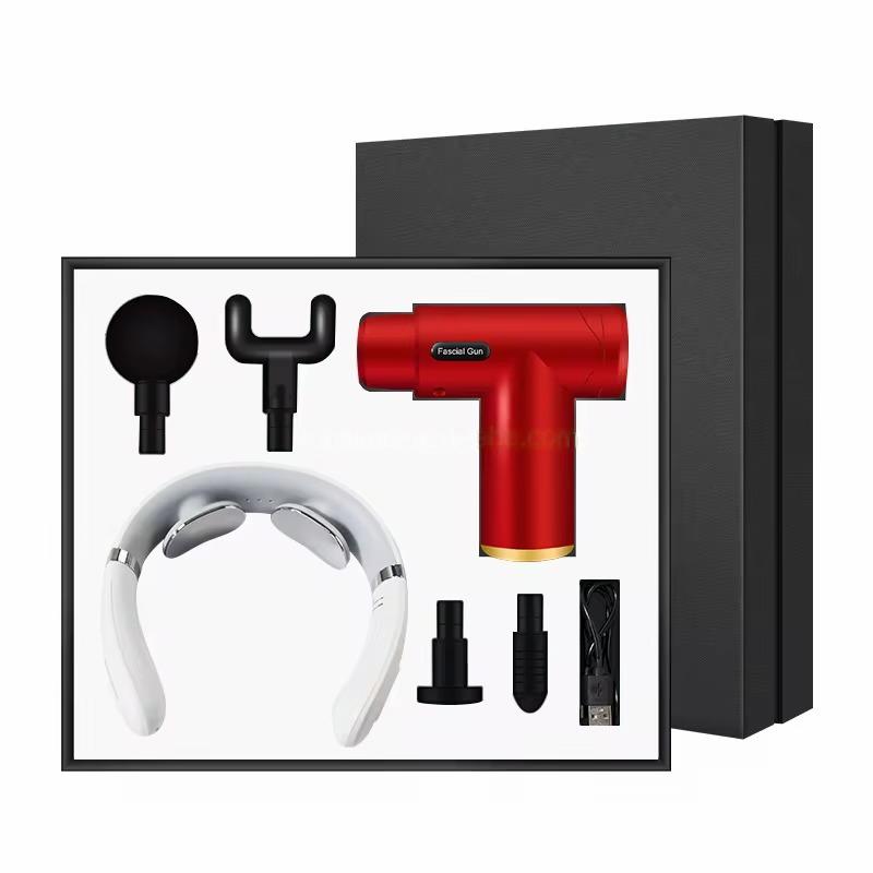 Custom Business Gift Set With Message Gun and Neck Massager Best Combination Gift for men women mother's day fathers day