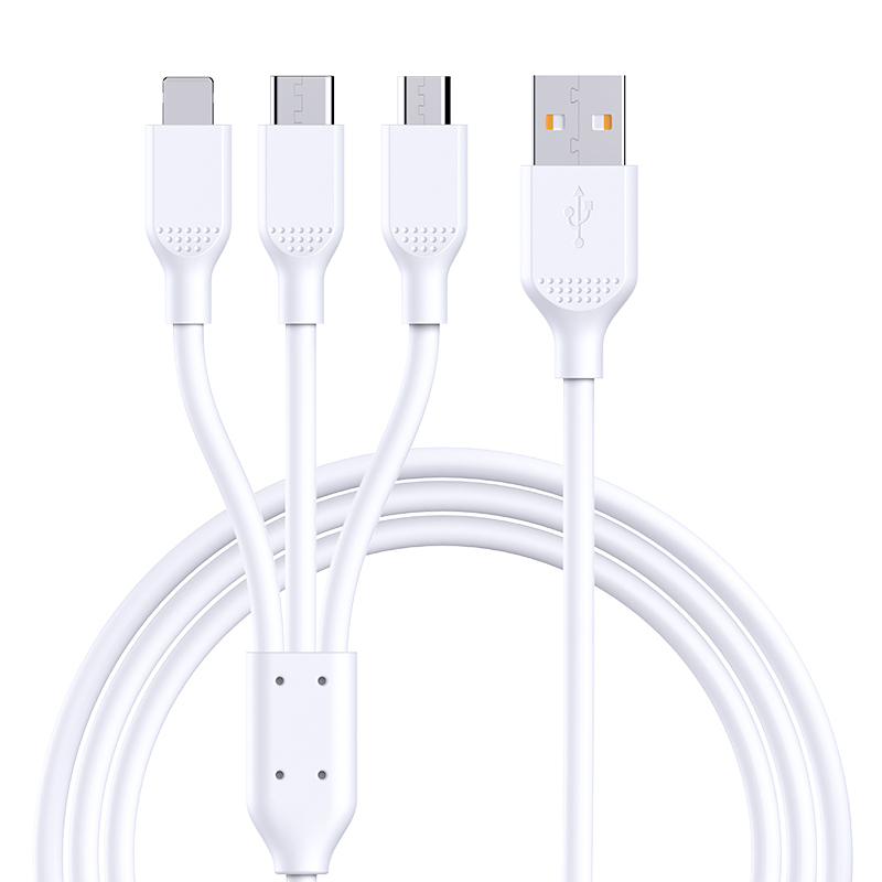 Дешевый ПВХ мобильный телефон Быстрая зарядка 3 в 1 usb-кабель для iphone samsung xiaomi
