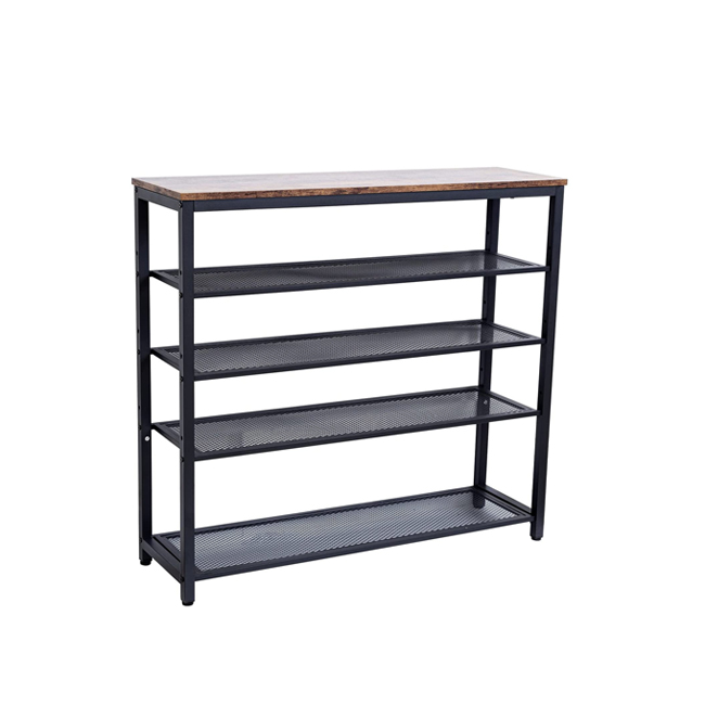 5-Tier Metal Shoe Rack Organizer With 4 Mesh Shelves