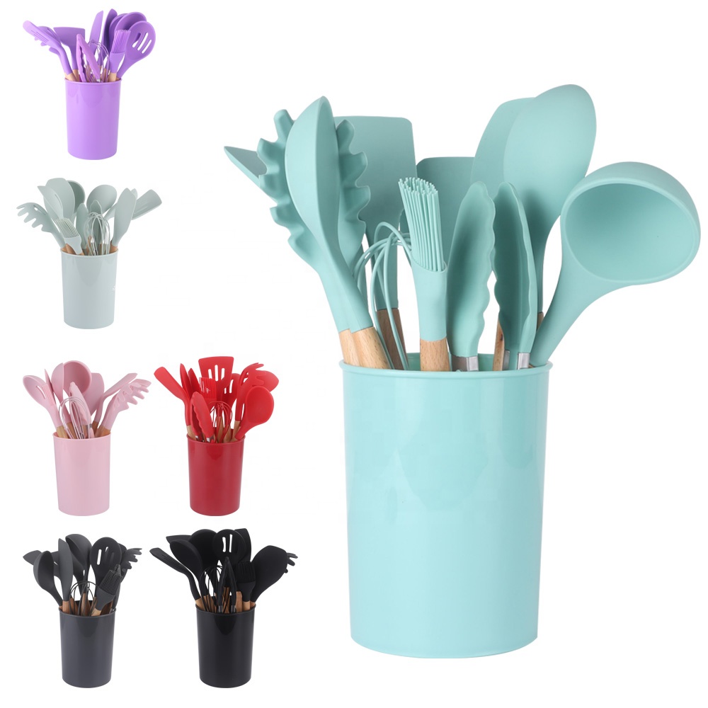 Home and Kitchen Accessories 12PCS Heat Resistant Food Kitchenware Spatula Silicone Kitchen Utensils Set