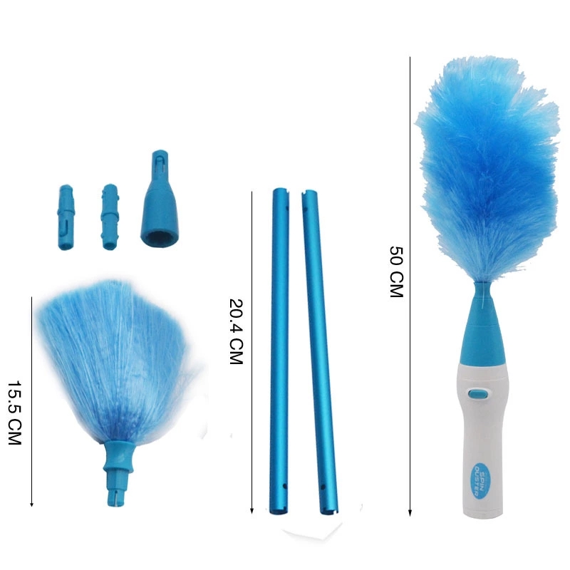 Adjustable Multifunction Electric Feather Spin Duster 360 Vacuum Cleaner Battery Operated with Touch Button extendable duster