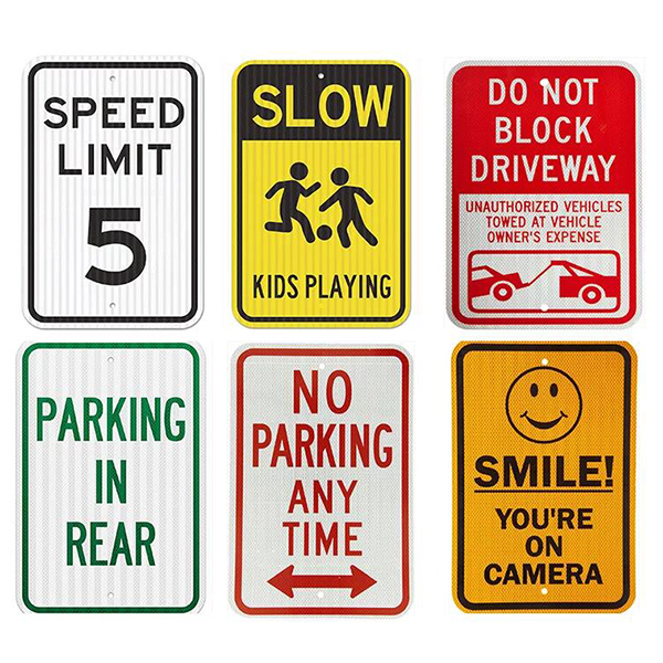 Aluminium Reflective Warning Traffic Custom Safety Sign Glow In Dark