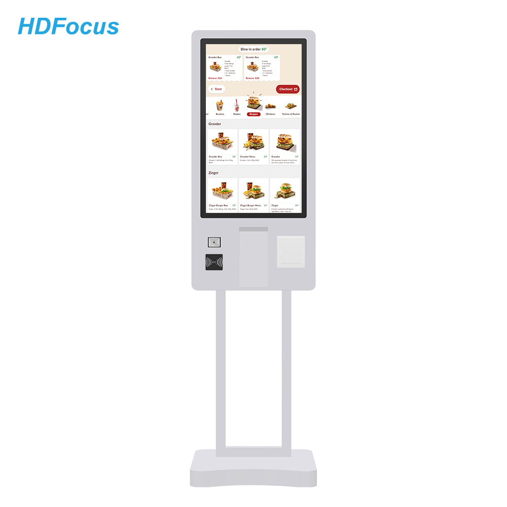 Totem Fast Food 21.5 Inch Interactive Self Service Payment Kiosk Touch Screen Pos Nfc Self Ordering Machine For Restaurants