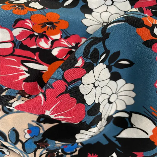 Fabric Supplier Chinese Plain Printing CDC Pure 100 Silk Crepe 18mm For Dress