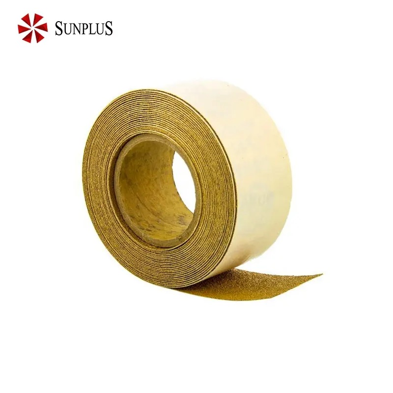 Abrasive Sandpaper SUNPLUS Strong Resin Latex Paper Sand Paper P60 - P800 150mm 17 Holes Abrasive Paper Golden Sandpaper