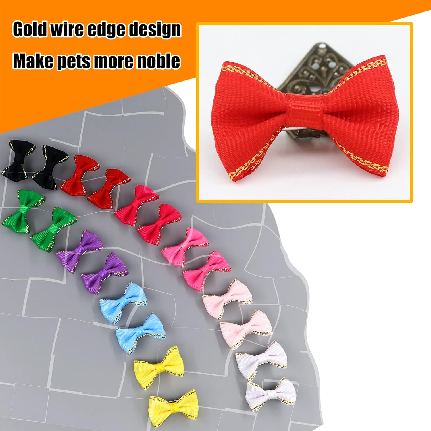 USA Tiktok Hot Sale Adjustable Tie Neck Accessory Necklace Collar Puppy Apparel Customized Logo Design Pet Cat Dog Hair Bow