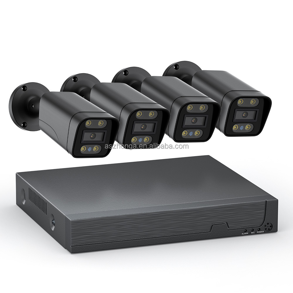 Комплект видеорегистратора 5MP 4CH POE, IP-камера с микро-сигнализацией, обнаружением движения, P2P, полноцветная камера ночного видения, умный поиск лица