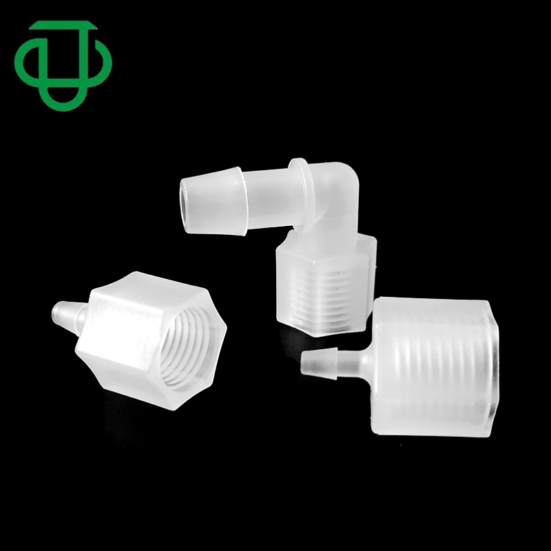 JU пластиковые 1/8 "NPT 1/4" NPT мама Угловое резьбовое колено со шлангом хвост разъем внутреннюю резьбу прямо под углом 90 градусов) для трубопроводной арматуры