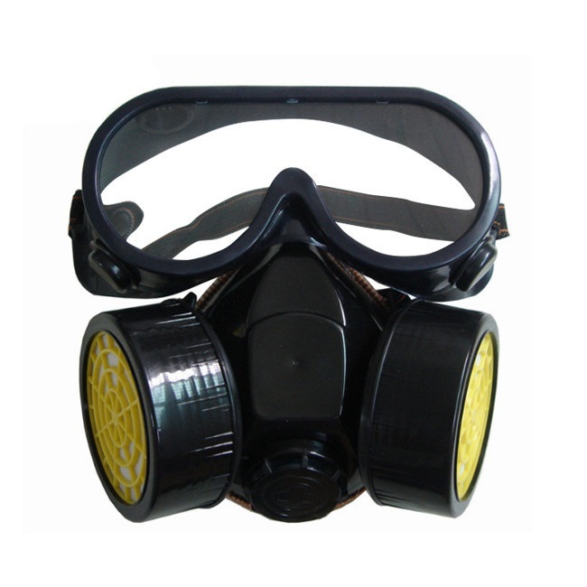 Reusable np 306 full face protection anti dust gas chemical work activated carbon filter respirator mask with safety goggles