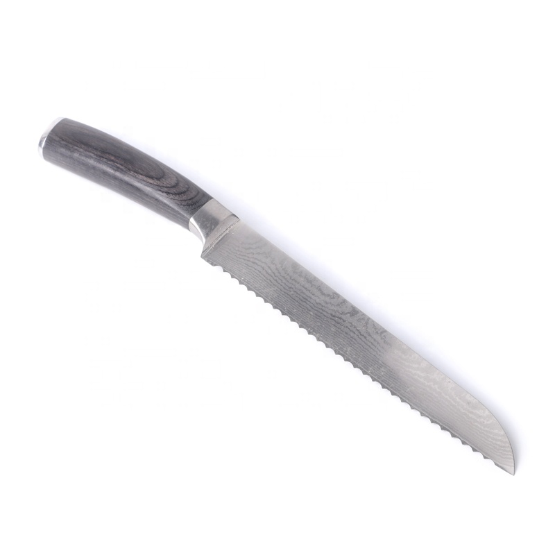 Hot sell 8 inch high-end damascus steel wood handle kitchen knife sets