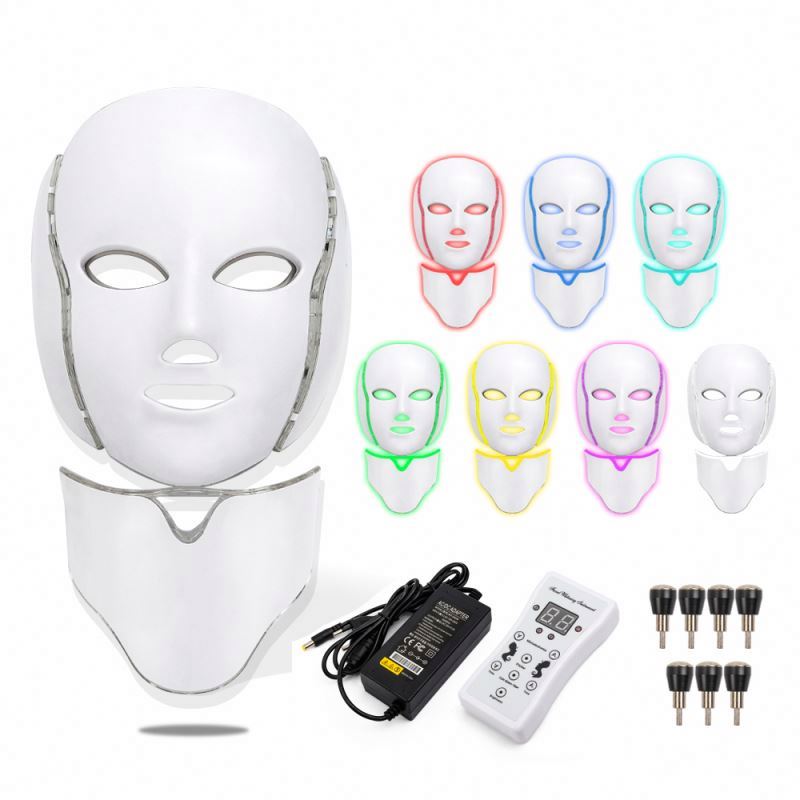 Beauty electronics 7 colors led silicone light up face therapy mask led facial masks
