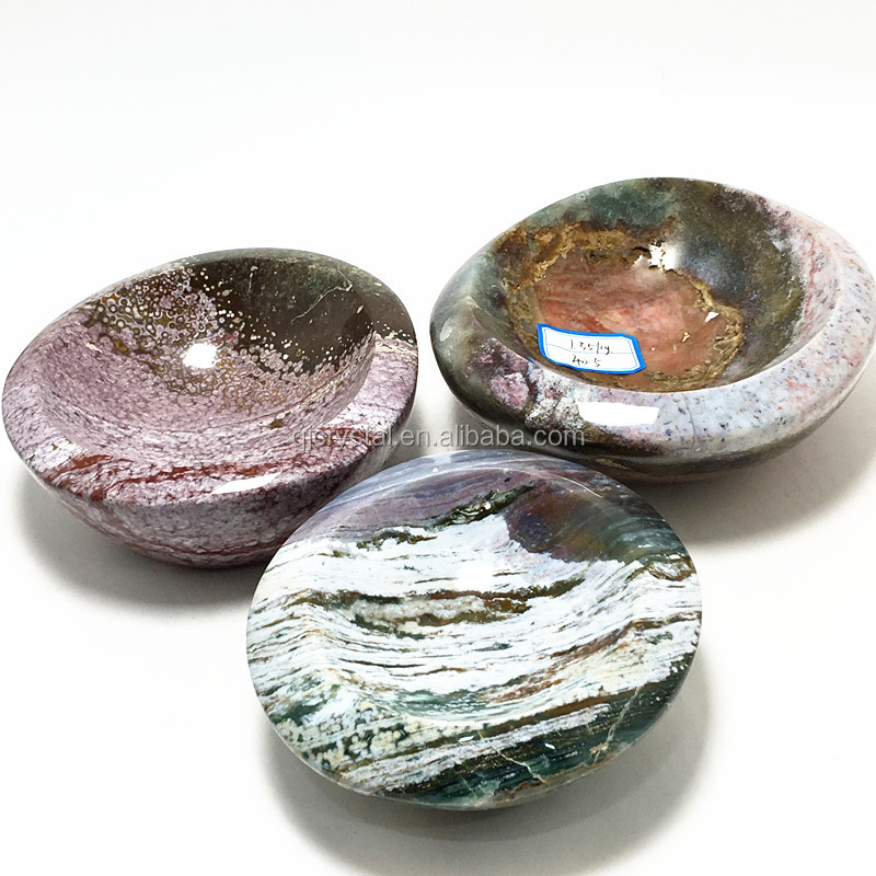 Свободная натуральная овальная ocean jasper Хрустальная чаша для продажи