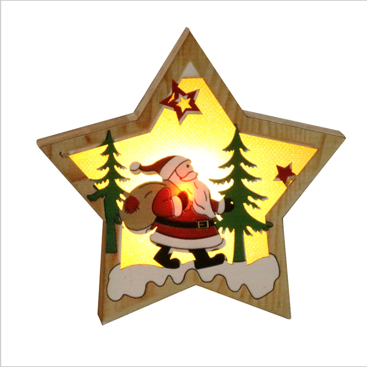 Christmas decorations glow wooden pendant Christmas tree ornaments wooden pendant Christmas small gifts
