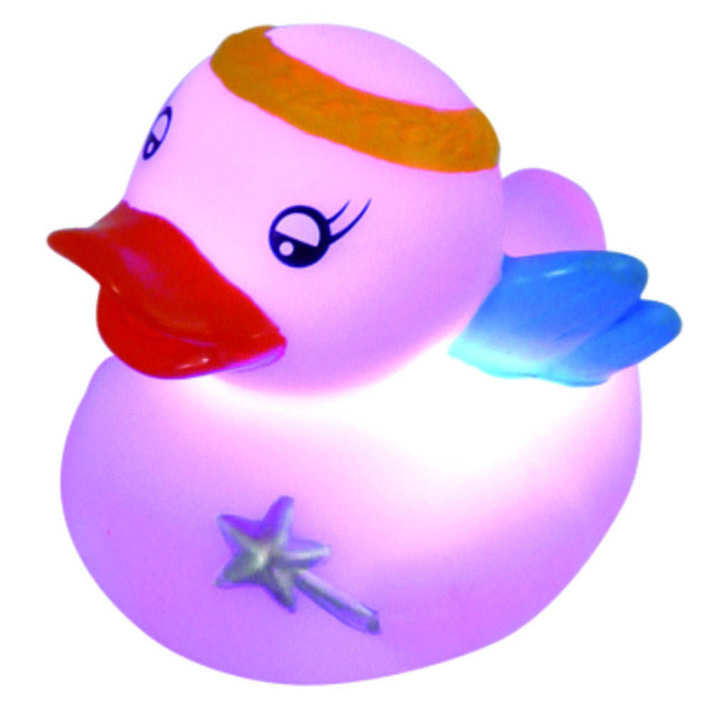 Eco Friendly Rubber PVC Small animal toys Flashing Light up Floating Duck LED Baby Bath Toys for Kids