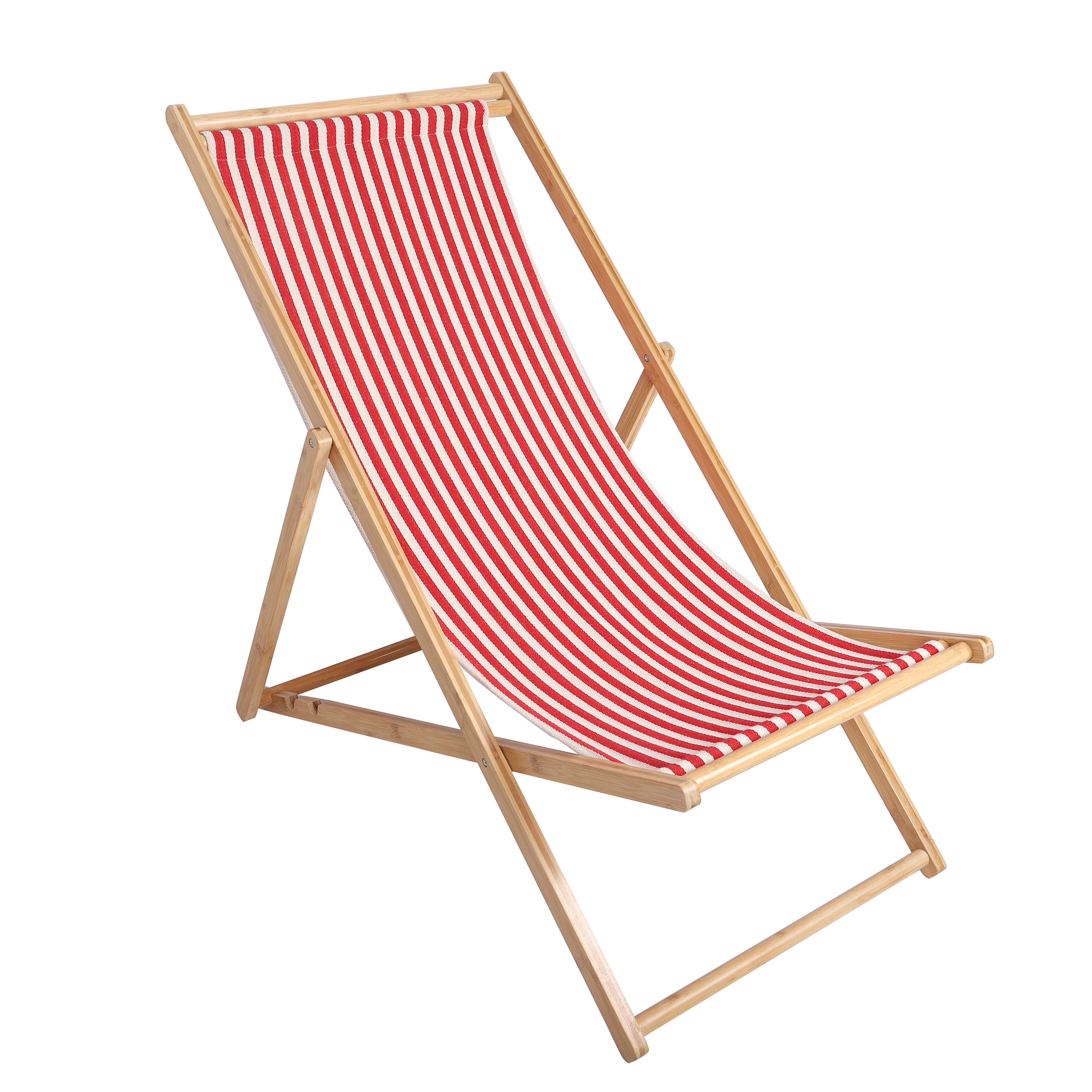 New fashion Bamboo wooden adjustable beach outdoor folding camping deck chair for picnic