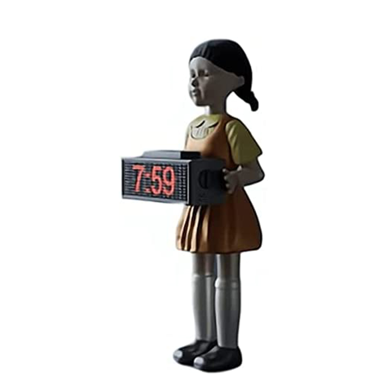 Корейский игра кальмар, будильник, аксессуары, игрушка 321, деревянная девушка, Электронная интеллектуальная музыка, рождественский подарок, игра кальмар, часы