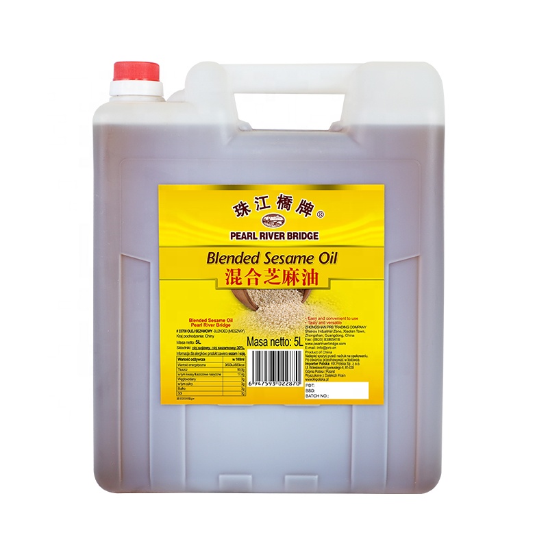 PRB Sesame Oil 5L Drum Plastic Pail 100% pure Cooking oil Hot Sale Factory Price Pearl River Bridge for Hotpot, sea food sauce,
