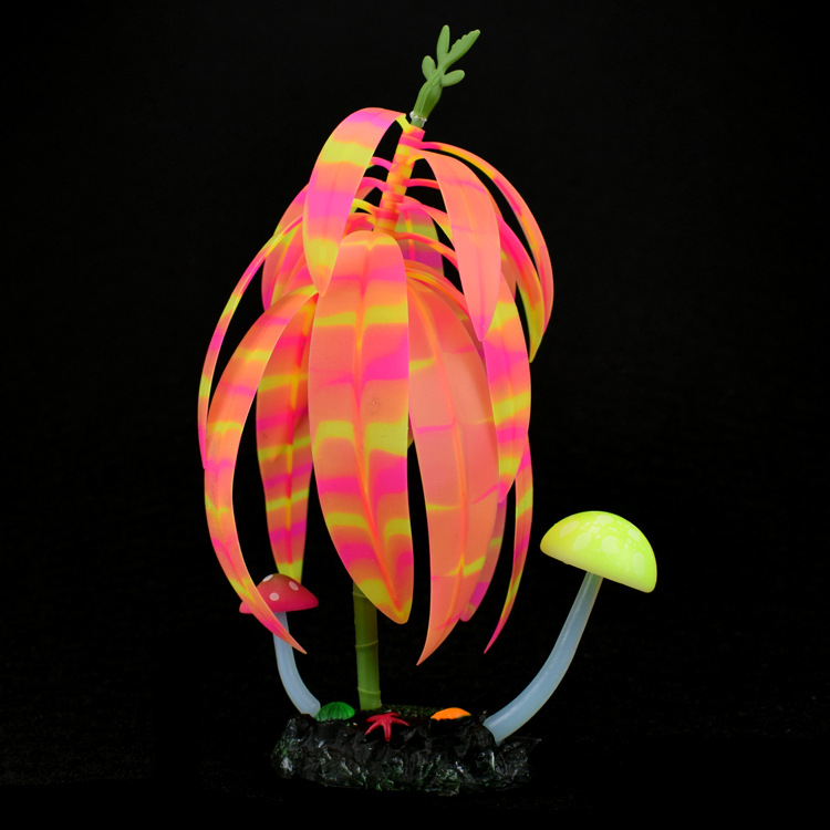 2021 Amazon Hot Silicone Simulated Decoration Luminous Artificial Aquarium Decor Fish Tank Landscaping Ornaments Dropshipping