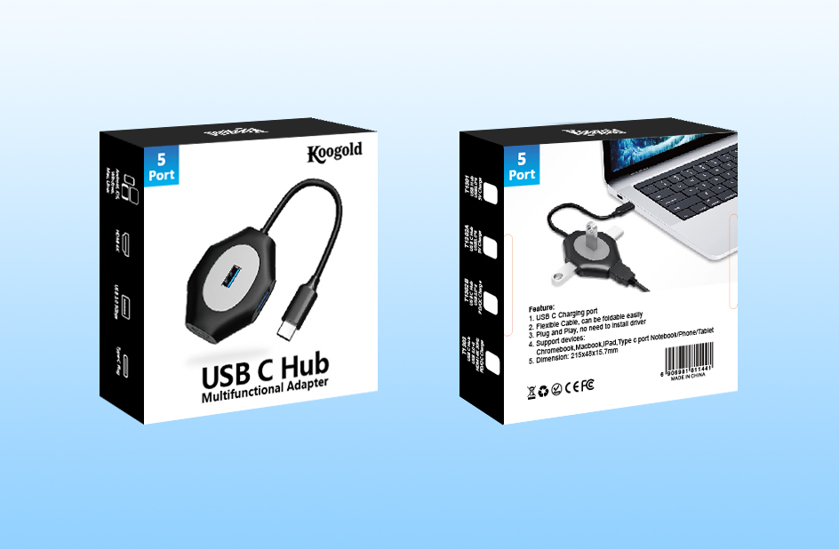 Koogold USB C концентратор 5 в 1 с 3 USB 3,0 PD HDMI 4K Type C концентратор адаптер док-станция для Macbook Huawei Chromebook