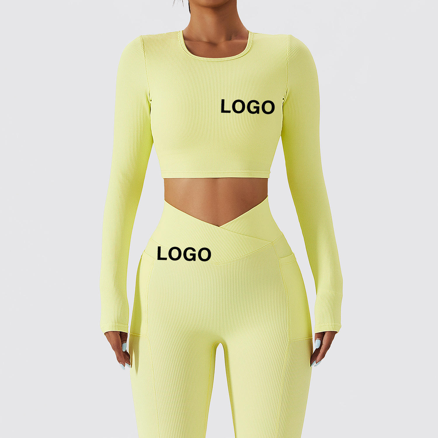 Athletic Clothing Ladies Gym Fitness Sports Workout Yoga Clothes Suit Activewear conjunto de yoga sin costuras