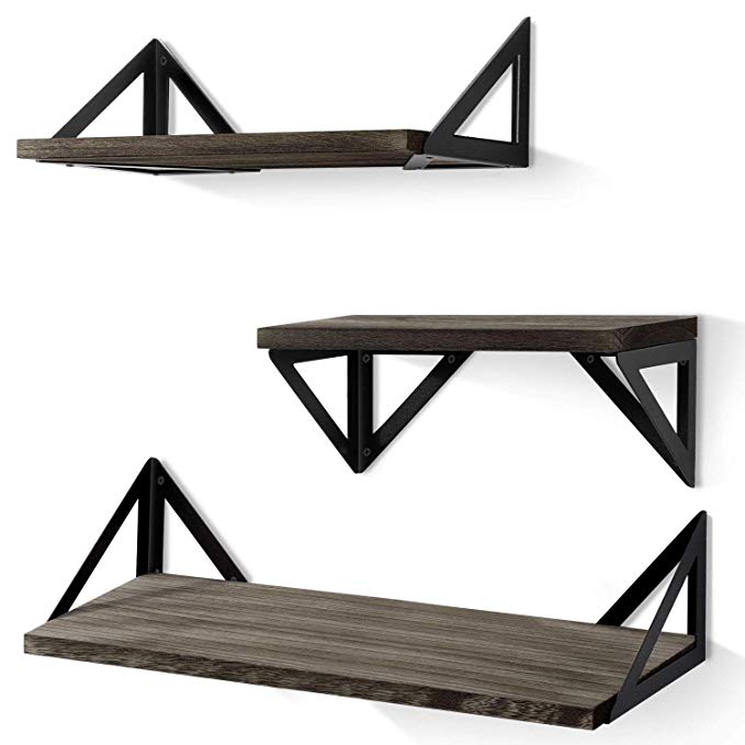Modern Apperance metal and wood Rustic Set of 3 Shelves Wall decorative Shelf mounted