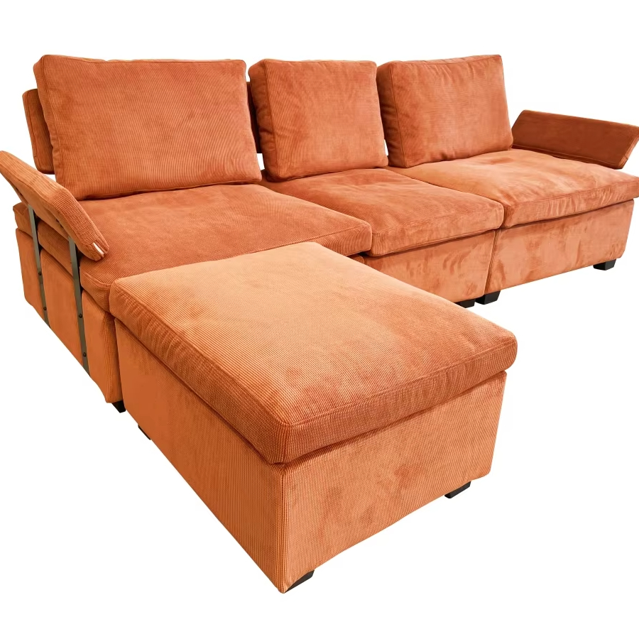 WANXING New Apartment Fabric sofa Living Room Combination Leisure sofa Lazy Furniture Double Nordic sofa Bed