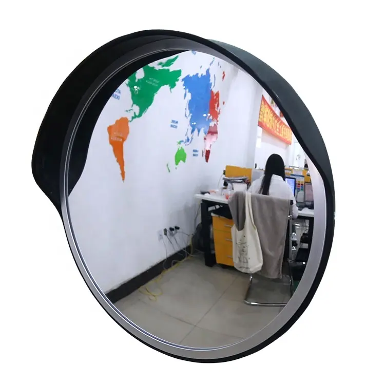 Safety Convex Mirror Non Breakable  Indoor and Outdoor Traffic Security Round Keylight KLC-0030-2200 Black 30cm PMMA Cap
