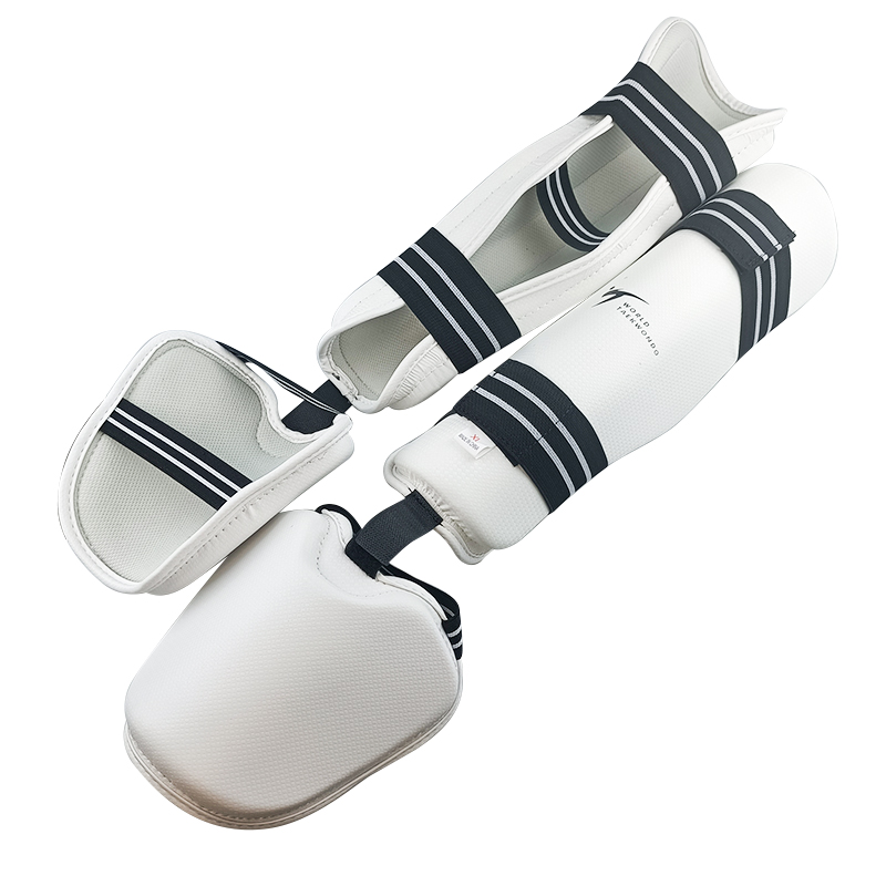 White WTF TKD Taekwondo Protectors Gears Shin Instep guard