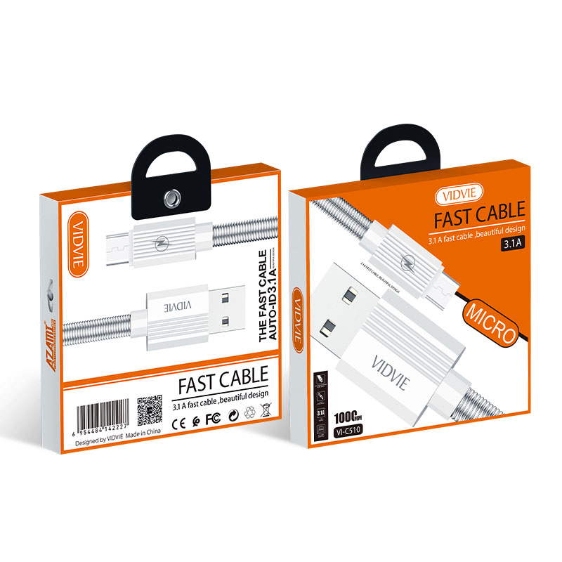 VIDVIE Wholesale 3.1A Rapide Fast Charging USB Micro USB V8 Anroid Data Cable