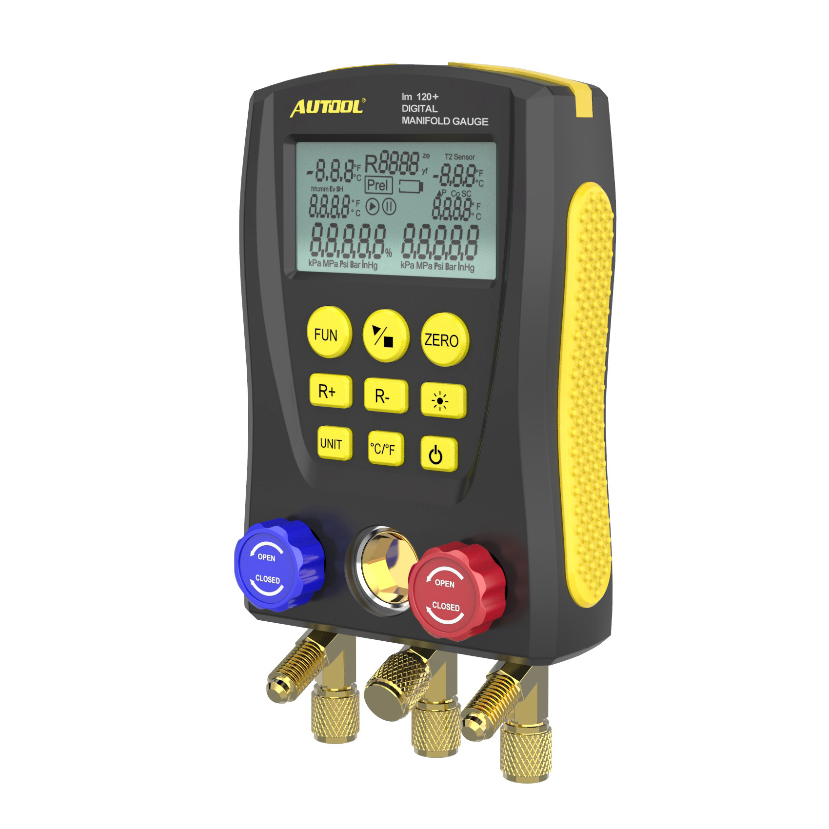 AUTOOL LM120 + Автомобильный цифровой измеритель для холодного и среднего хладагента, тестер температуры вакуумного давления в ОВКВ, такой же, как и тестер