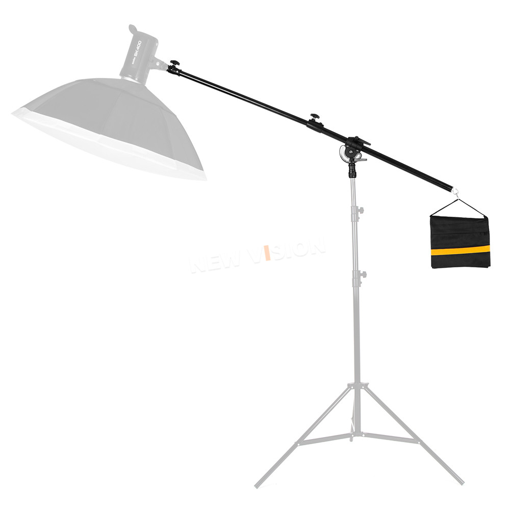 Pro 84-148cm / 33"-58" Studio Photo Telescopic Boom Arm Top Light w/ Sandbag for Speedlite / Bear Weight About 10KG