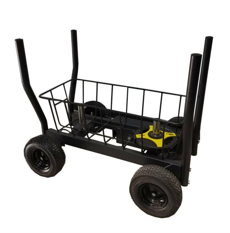 Gym Strength Equipment Cart Weight Plate Loaded Tank Sled Power Commercial Sled Machine Barbell Cart With Wheels