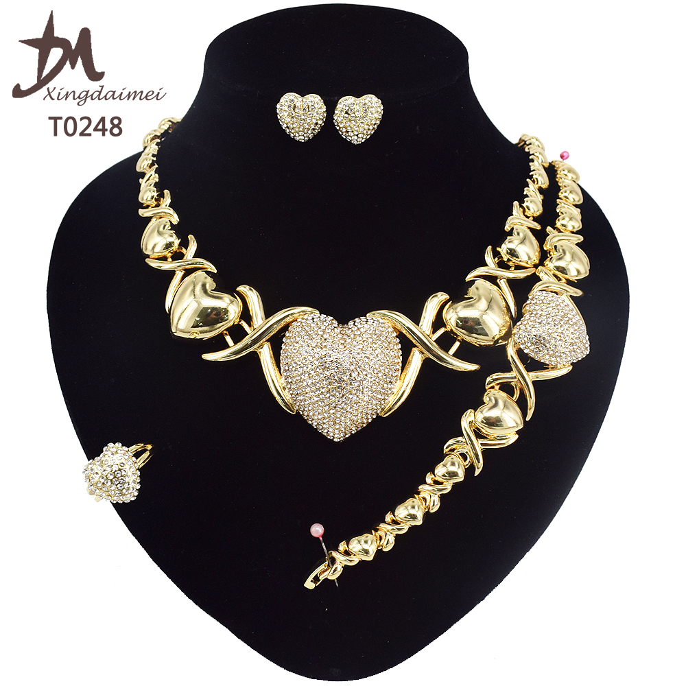 Лидер продаж, большие ювелирные наборы XO, 18K позолоченные Ювелирные наборы для женщин