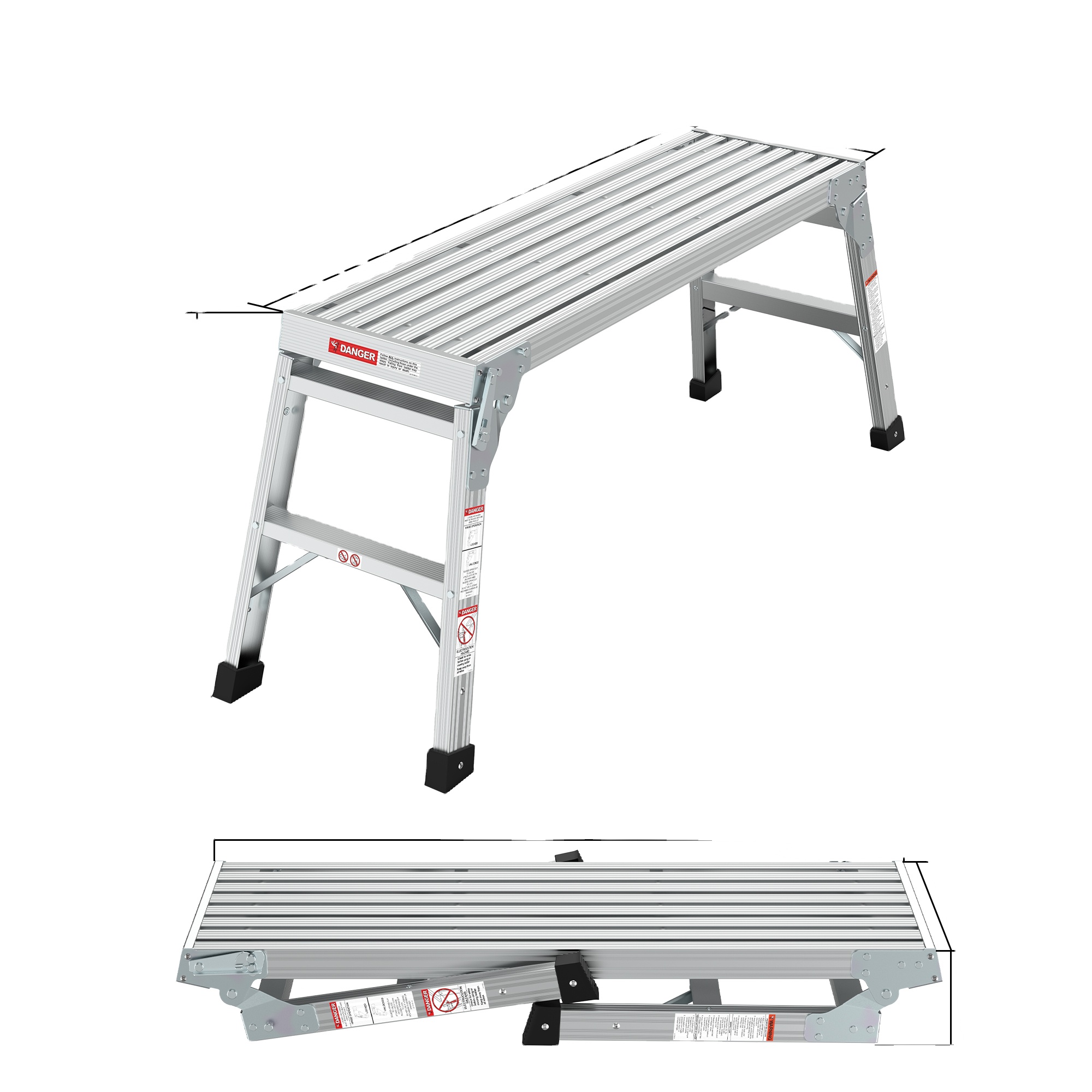 Manufacturer Direct Selling Premium Aluminum Folding Rv Step Stool Car Wash Ladder Sturdy Tools And Portable Work Platform