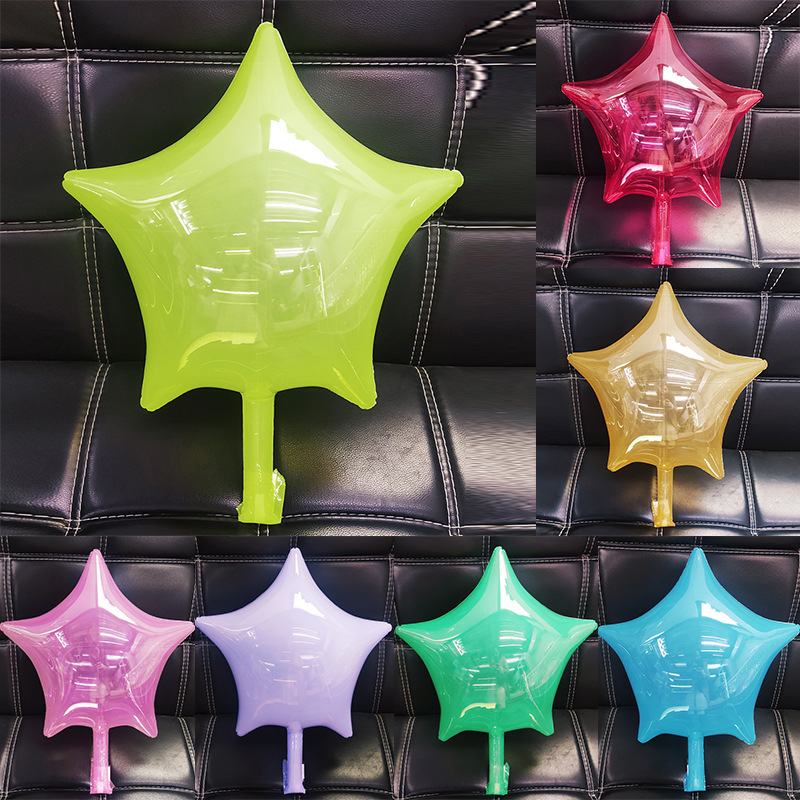 Onlyup 16 inch Star Shape Colorful Bobo Plastic Bubble stuffing balloons Stretched Transparent Inflatable clear globo