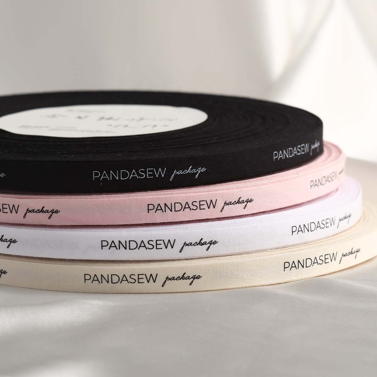Высококачественная Персонализированная лента PandaSew из 100% натурального хлопка для упаковки подарков, ленты с пользовательским логотипом