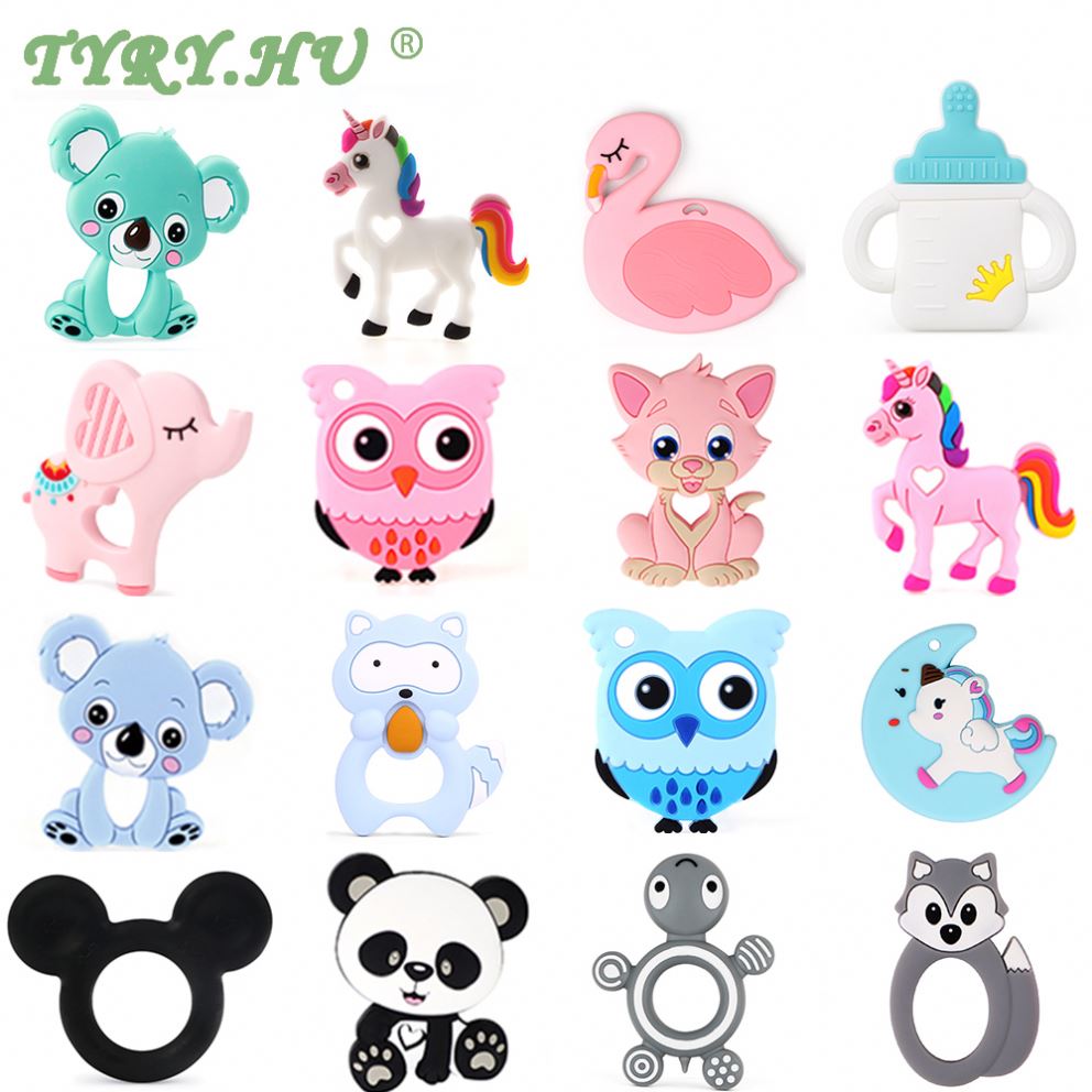 HUAMJ Food Grade BPA Free Silicone Baby Teething Teether Beads silicon animal pearls for necklace Wholesale