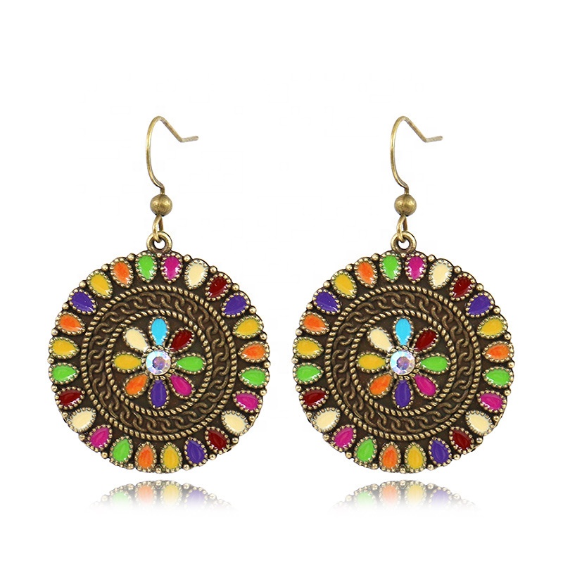 Wholesale Drop Earrings Statement Geometric Diamond Drop Earrings Oil Drop Earring
