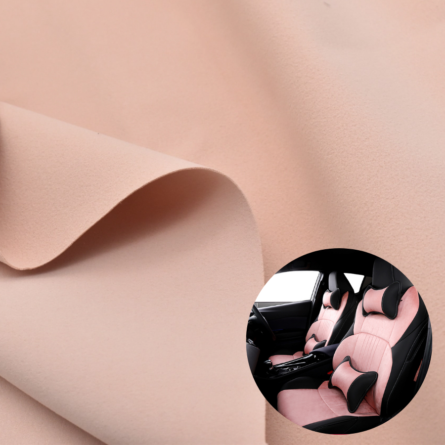 Large Stock Wholesale Double Sided Synthetic Faux Suede Leather Car Interior Upholstery Suede Leather Fabric For Seat Cover