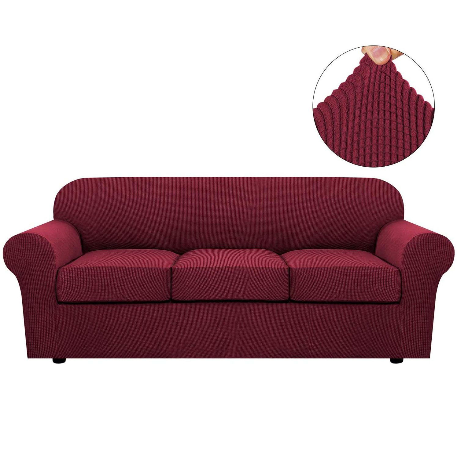 4-Pieces Spandex Sofa Cover Waterproof Couch Cover Sofa Cover 3 Seater Elastic Stretch Fabric For Dogs Kids