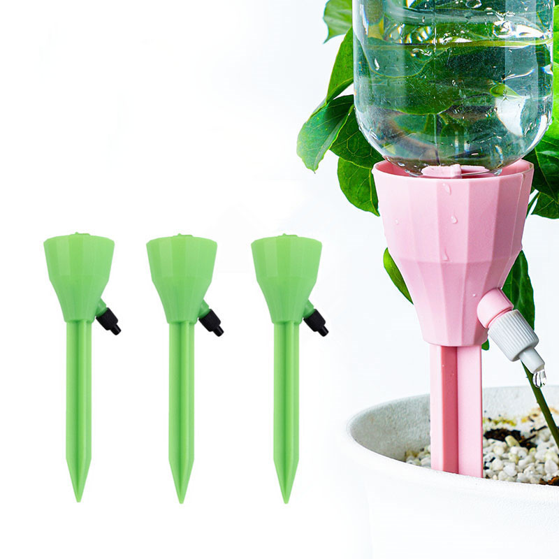 Self Watering Spikes Adjustable Plant Watering Automatic Drip Irrigation Plant Waterer with Slow Release Control Valve Switch