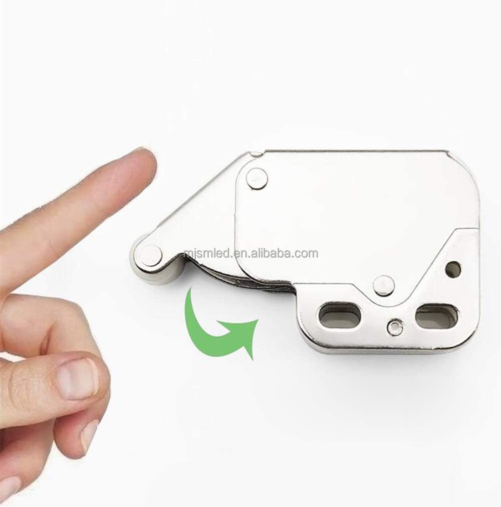 Mini Touch Latch Automatic Spring Catch Push Lock for Cabinets Cupboard Doors with Screws Accessories
