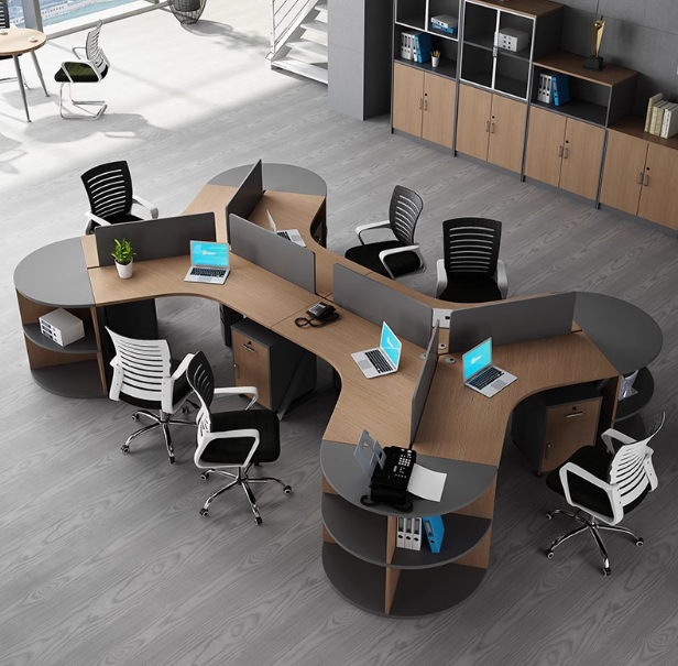 Wholesale Modular Modern creative Open Space Office Desk For 3 Person Staff Workstation Office Tables