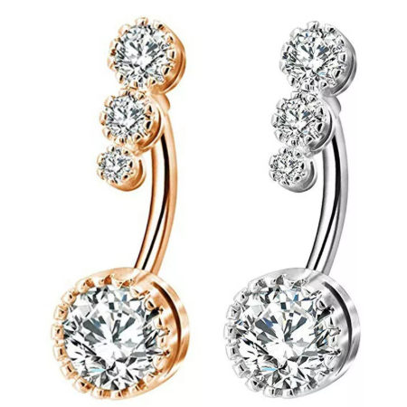 5pcs/set Crystal Navel Ring Bar Barbell Drop Dangle Body Piercing Belly Button Rings Men Women Body Jewelry