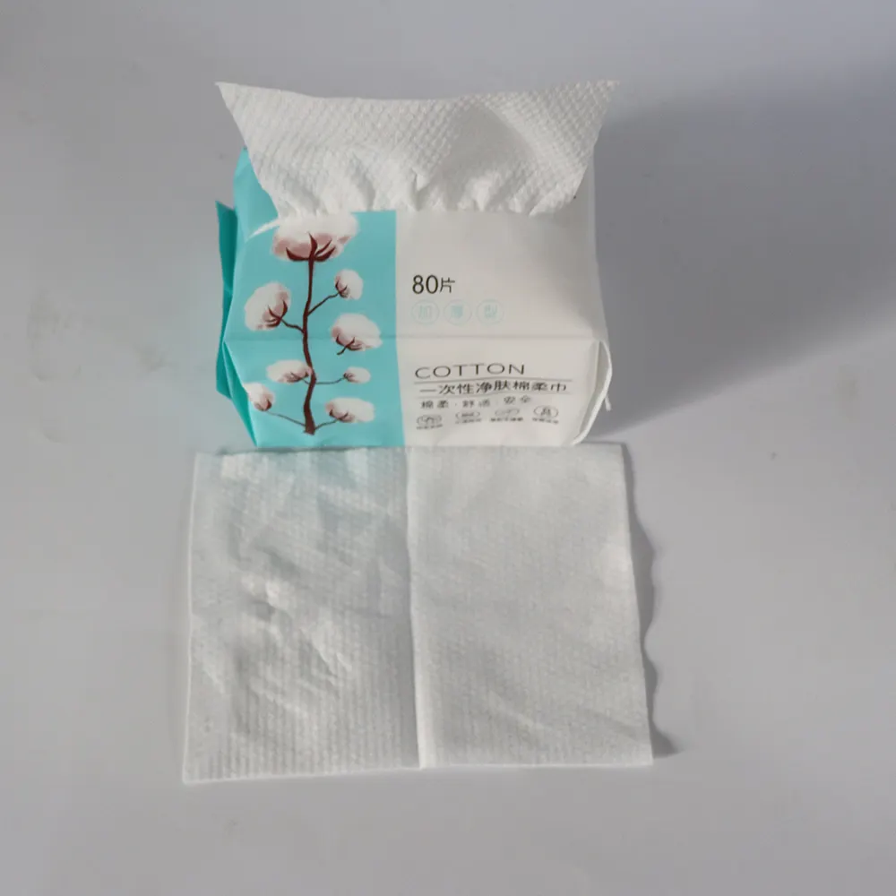 OEM Custom Private Label Factory Price Disposable Dry And Wet Dual Use Soft Cotton Towel Dry Facial Wipes